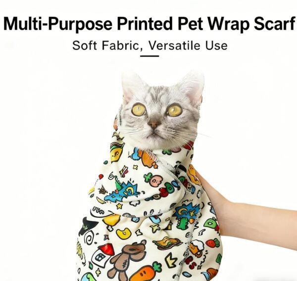 Self-Adherent Cat Grooming Wrap - Escape Proof Restraint for Nail Trimming & Ear Cleaning | Stress-Free Calming Solution